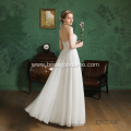 New Bride Married Sweetheart Lace Flower Puff Sleeves Long Wedding Gowns